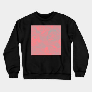 Coral pink and light grey abstract painted roses pattern Crewneck Sweatshirt